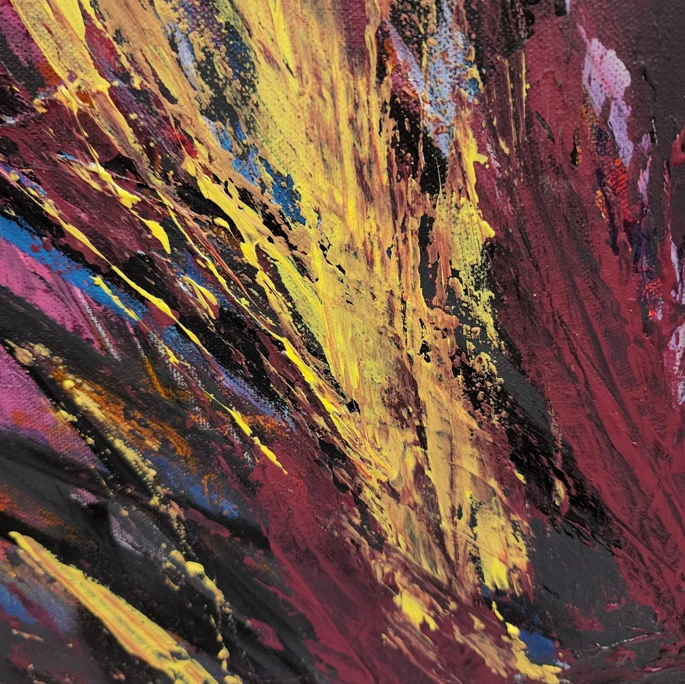 HANDCRAFTED Painting HANDPAINTED Abstract Artwork Stretch Canvas Wall Art Decor - Picture 14 of 17